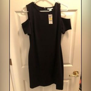 New With Tags Bar III Women’s Black ColdShoulder CutOut SleeveFittedDress Medium